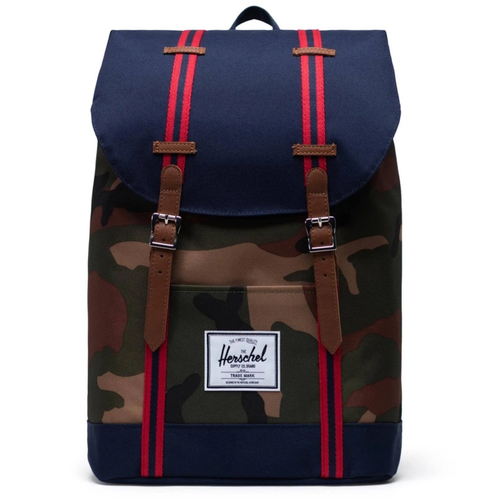 Herschel Retreat Backpack Woodland Camo/Peacoat/Tan School Bag Laptop Bag Travel